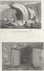 FINGAL. Curved Gneiss in Lewis; Cave of Staffa 1825 old antique print picture
