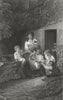 BUILDINGS. The cottage door c1830 old antique vintage print picture