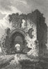 WALES. Denbigh Castle Denbighshire 1808 old antique vintage print picture