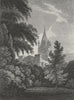 OXFORD. Christ Church Corpus Christi Gdns. CHALMERS 1810 old antique print