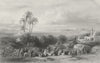 ISRAEL. Plain of Esdraelon from Jenin-Bartlett c1840 old antique print picture