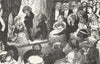 SOCIETY. Piano playing; lions of the evening c1860 old antique print picture