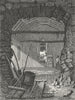 KENT. Interior of Salmestone Grange c1800 old antique vintage print picture