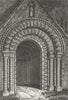 NOTTS. Porch Balderton Church 1808 old antique vintage print picture
