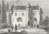 FRANCE. Chateau D'Auzers c1840 old antique vintage print picture