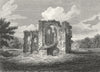 LANCS. Remains Furness Abbey, Lancashire 1808 old antique print picture