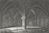 LANCS. Chapter House, Cockersand Abbey, Lancashire 1808 old antique print