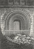 OXON. Westdoor of Ifley Church, Oxfordshire 1808 old antique print picture