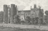 DERBYS. Cartledge Hall in 1800 c1810 old antique vintage print picture