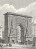 PARIS. Porte St Denis 1829 old antique vintage print picture