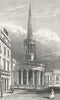 LONDON. All-souls Church, Langham Place c1830 old antique print picture