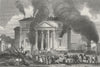 PARIS. Incendie Barriere St Denis, 1830. Fire 1828 old antique print picture