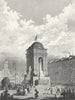 PARIS. Fontaine des Innocents. Pugin Carriage 1828 old antique print picture