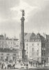 PARIS. Fontaine du Palmier or Chatelet. horse  1834 old antique print picture