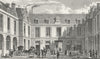 PARIS. Bureau de Poste, Rue JJ Rousseau Carriages 1828 old antique print