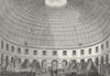 PARIS. Halle au Ble interior, Bourse de commerce 1828 old antique print