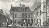 PARIS. Hotel Cluni. Flag horse Dog Well 1828 old antique vintage print picture