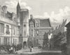 PARIS. Hotel de Cluny. France. Pugin Cart-Roberts 1834 old antique print