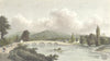MONMOUTH. Uske, Monmouthshire. Westall river bridge c1833 old antique print