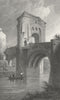 RAGLAN. Gateway bridge, Monmouthshire. Monmouth  c1830 old antique print