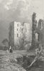 RAGLAN. Keep Castle, Monmouthshire. Monmouth c1830 old antique print picture