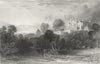 LILBURN TOWER. Allom. cows Drinking from river 1832 old antique print picture