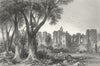 LEICS. Leicester Abbey. Sargent 1854 old antique vintage print picture