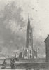 LINCS. Grantham Church. Saunders 1836 old antique vintage print picture