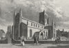 LINCS. Great Grimsby Church. Saunders 1836 old antique vintage print picture