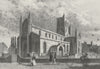 LINCS. Great Grimsby Church. Saunders 1836 old antique vintage print picture