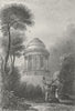LINCS. Mausoleum, Brocklesby Park. Saunders Deer 1836 old antique print