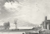 LINCS. Ferry, Trent. Saunders Print 1836 old antique vintage picture