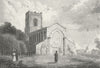 LINCS. Freiston Church. Saunders 1836 old antique vintage print picture