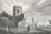 LINCS. Freiston Church. Saunders Cottages 1836 old antique print picture