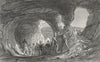 NOTTINGHAM. Mortimer's hole, Castle. Mortimers. Allom 1836 old antique print