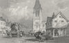 LEICS. Market Harborough, Leicestershire. Allom 1836 old antique print picture