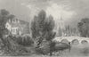 MELTON MOWBRAY. Club House, Leicestershire. Allom 1836 old antique print