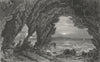 ISLE OF WIGHT. Freshwater Cave c1840 old antique vintage print picture