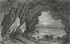 ISLE OF WIGHT. Freshwater Cave c1840 old antique vintage print picture