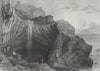 IOW. Blackgang Chine-Bartlett c1840 old antique vintage print picture