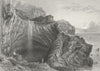 IOW. Blackgang Chine-Bartlett c1840 old antique vintage print picture