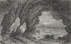 ISLE OF WIGHT. Freshwater Cave c1840 old antique vintage print picture