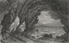 ISLE OF WIGHT. Freshwater Cave c1840 old antique vintage print picture