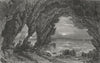 ISLE OF WIGHT. Freshwater Cave c1840 old antique vintage print picture