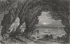 ISLE OF WIGHT. Freshwater Cave c1840 old antique vintage print picture