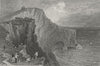 IOW. Scratchells Bay-Bartlett c1840 old antique vintage print picture