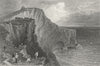 IOW. Scratchells Bay-Bartlett c1840 old antique vintage print picture