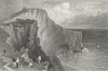 IOW. Scratchells Bay-Bartlett c1840 old antique vintage print picture