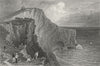 IOW. Scratchells Bay-Bartlett c1840 old antique vintage print picture