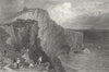 IOW. Scratchells Bay-Bartlett c1840 old antique vintage print picture